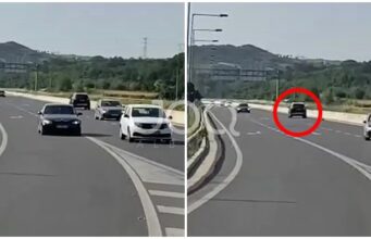 Çmenduri në Tiranë-Elbasan/ Shoferi futet kundravajtje në korsinë e shpejtësisë